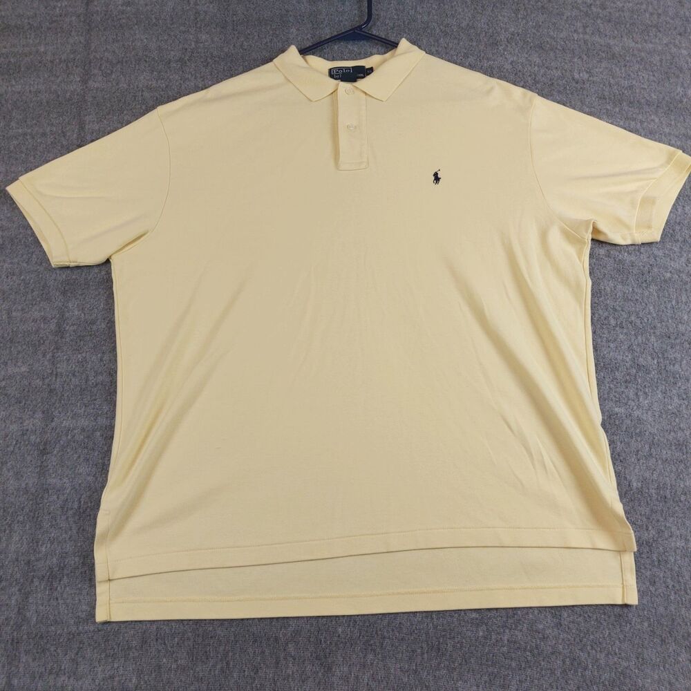 Polo Ralph Lauren Polo Short Sleeve Men's XLarge Yellow Blue Pony Logo